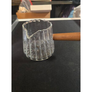 Unbranded Clear Glass Coffee Milk Frothing Cup with Brown Handle One Size